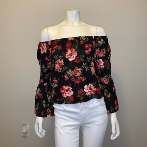 🌸 PAPAYA OFF THE SHOULDER TOP FLORAL! 🌸